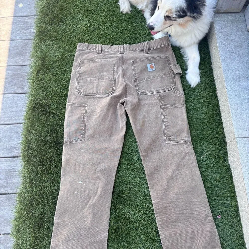 Carhartt Men's Brown and Khaki Jeans